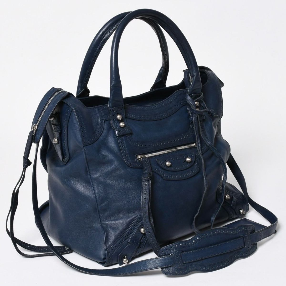 Balenciaga Riva City Liberty 2-Way Shoulder Bag Perforated Silver — view 3