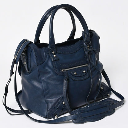 Balenciaga Riva City Liberty 2-Way Shoulder Bag Perforated Silver — view 3