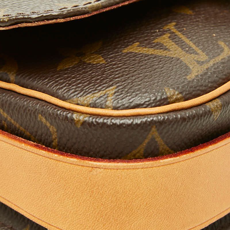 Louis Vuitton Monogram Mini Cartouchiere Crossbody Shoulder Bag Brown Leather — view 5