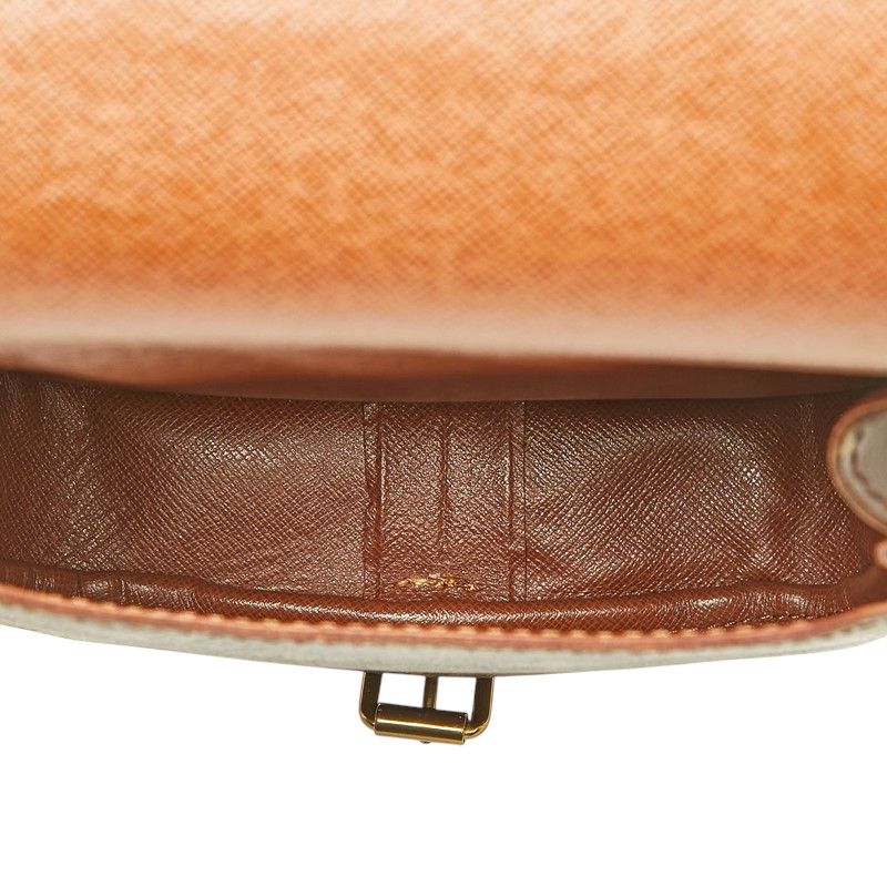 Louis Vuitton Monogram Mini Cartouchiere Crossbody Shoulder Bag Brown Leather — view 8