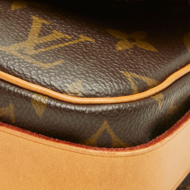 Louis Vuitton Monogram Mini Cartouchiere Crossbody Shoulder Bag Brown Leather — view 4