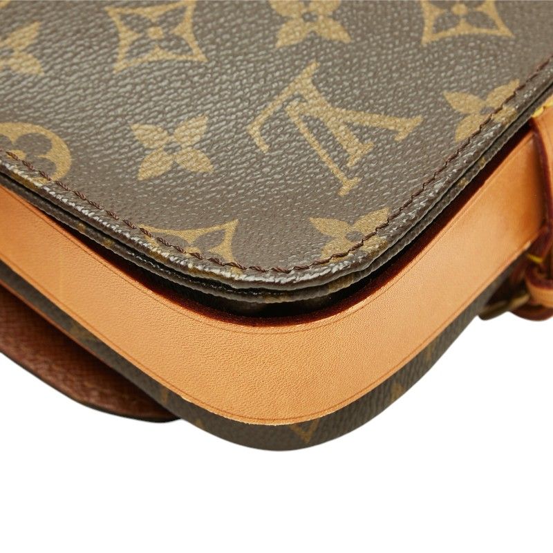 Louis Vuitton Monogram Mini Cartouchiere Crossbody Shoulder Bag Brown Leather — view 7