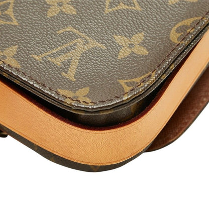Louis Vuitton Monogram Mini Cartouchiere Crossbody Shoulder Bag Brown Leather — view 6