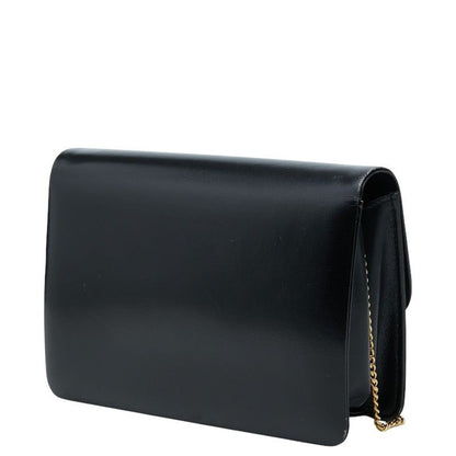 Dior Logo Flap Chain Shoulder Bag Black Leather — view 2