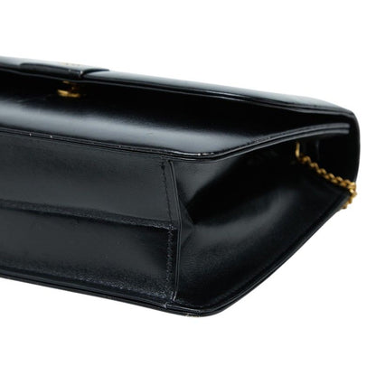 Dior Logo Flap Chain Shoulder Bag Black Leather — view 4