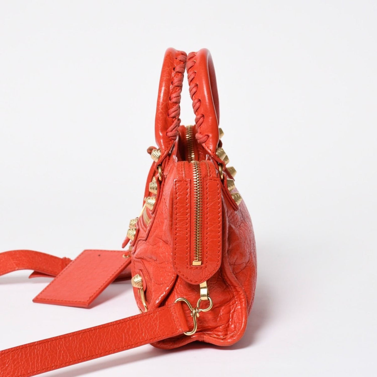 Balenciaga Le City Mini 2-Way Shoulder Bag Orange Gold — view 4