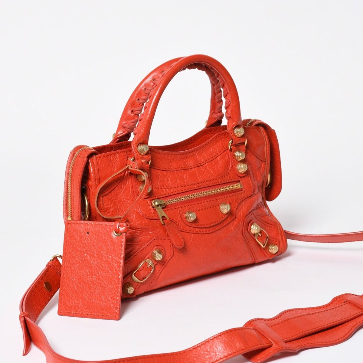 Balenciaga Le City Mini 2-Way Shoulder Bag Orange Gold — view 3