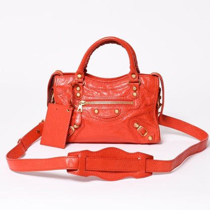 Balenciaga Le City Mini 2-Way Shoulder Bag Orange Gold
