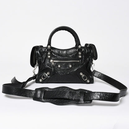 Balenciaga Classic Mini City 2-Way Handbag Black
