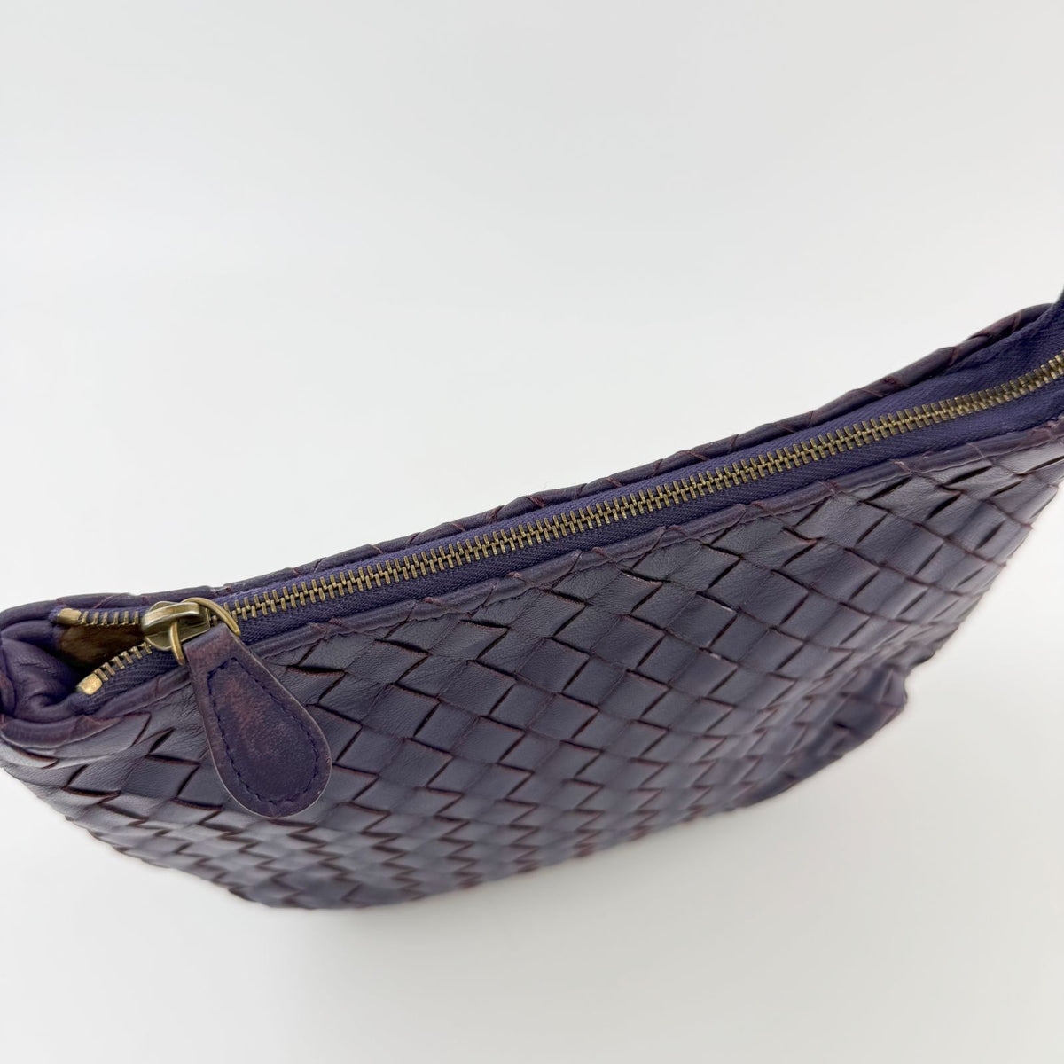 Bottega Veneta Intrecciato Mini Shoulder Bag Leather Purple Gold Vintage — view 7