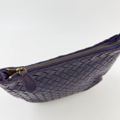 Bottega Veneta Intrecciato Mini Shoulder Bag Leather Purple Gold Vintage — view 7