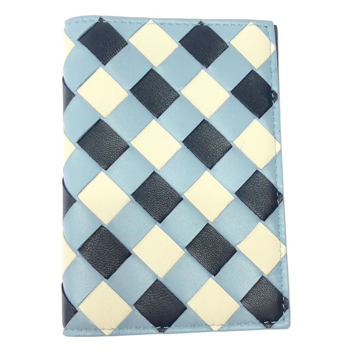 Bottega Veneta Intrecciato Leather Pass Case Blue