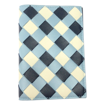 Bottega Veneta Intrecciato Leather Pass Case Blue