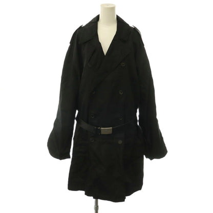 Prada Archive Nylon Trench Coat Long Black AD L