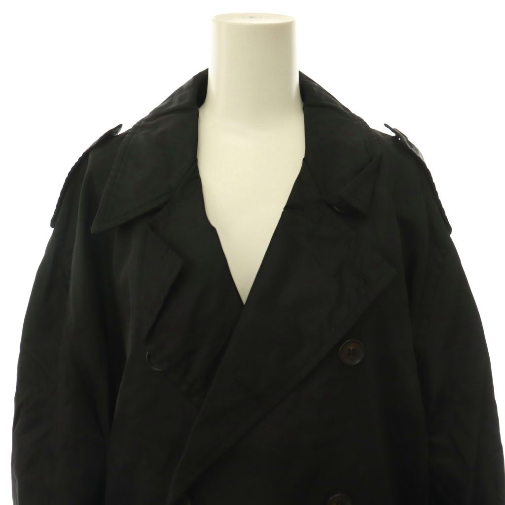 Prada Archive Nylon Trench Coat Long Black AD L — view 6