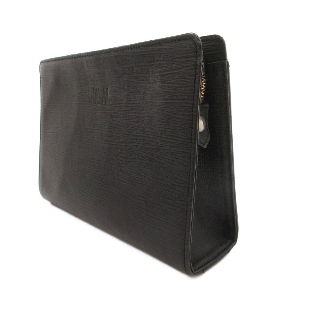 Versace Gianni Clutch Leather Strap Logo Black — view 3