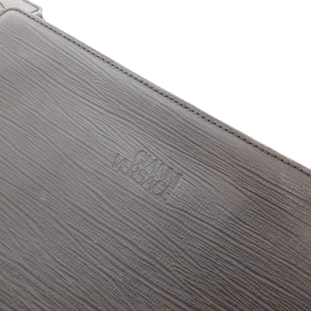 Versace Gianni Clutch Leather Strap Logo Black — view 6