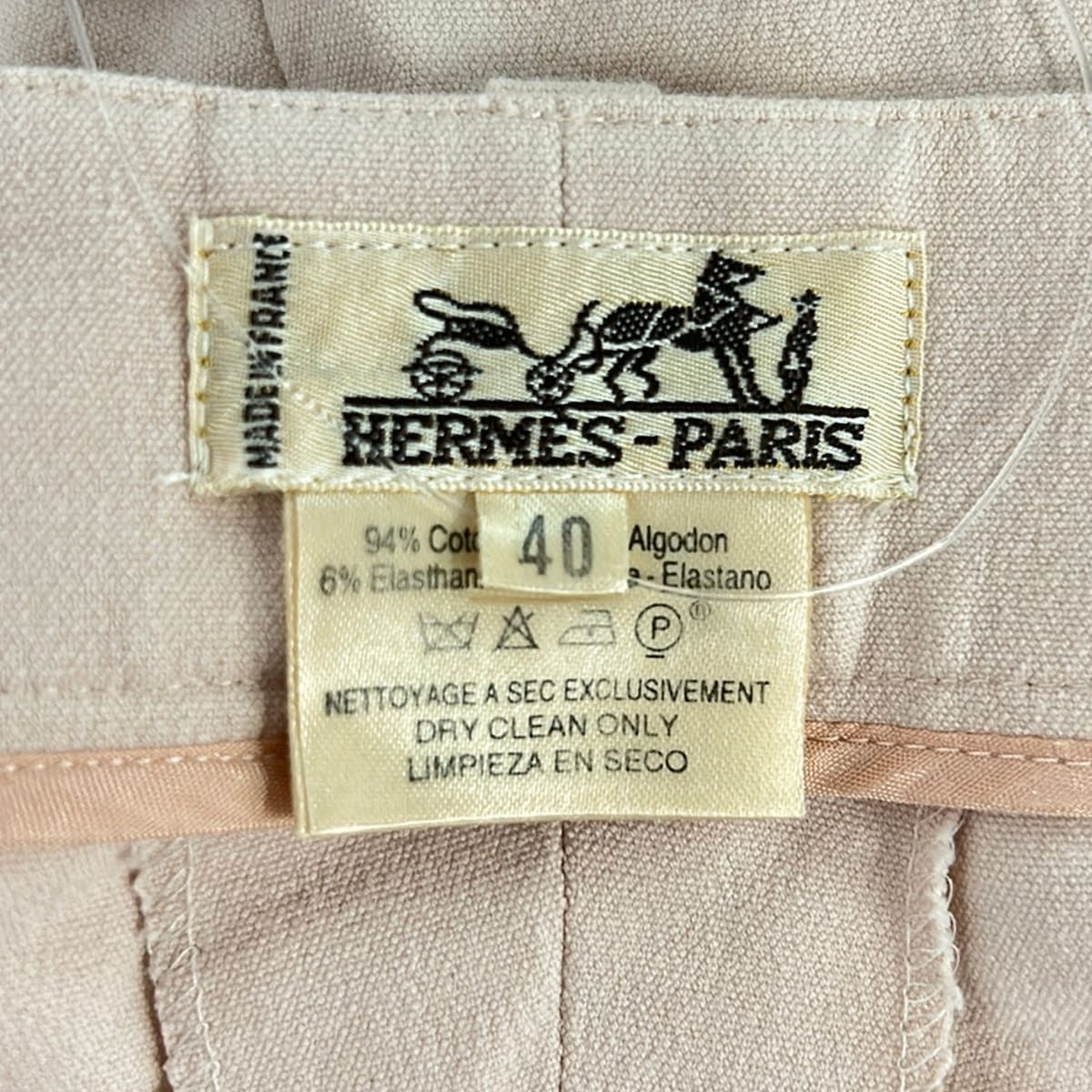 Hermes Pants M Pink Full Length 40 — view 3
