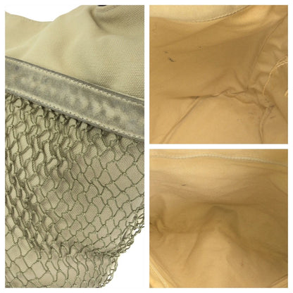 Chanel Fishnet Rope CC Logo Beige Silver Canvas Tote Bag — view 6