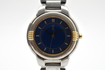 Saint Laurent Yves Two-tone Quartz Watch Navy Dial Stainless Bracelet