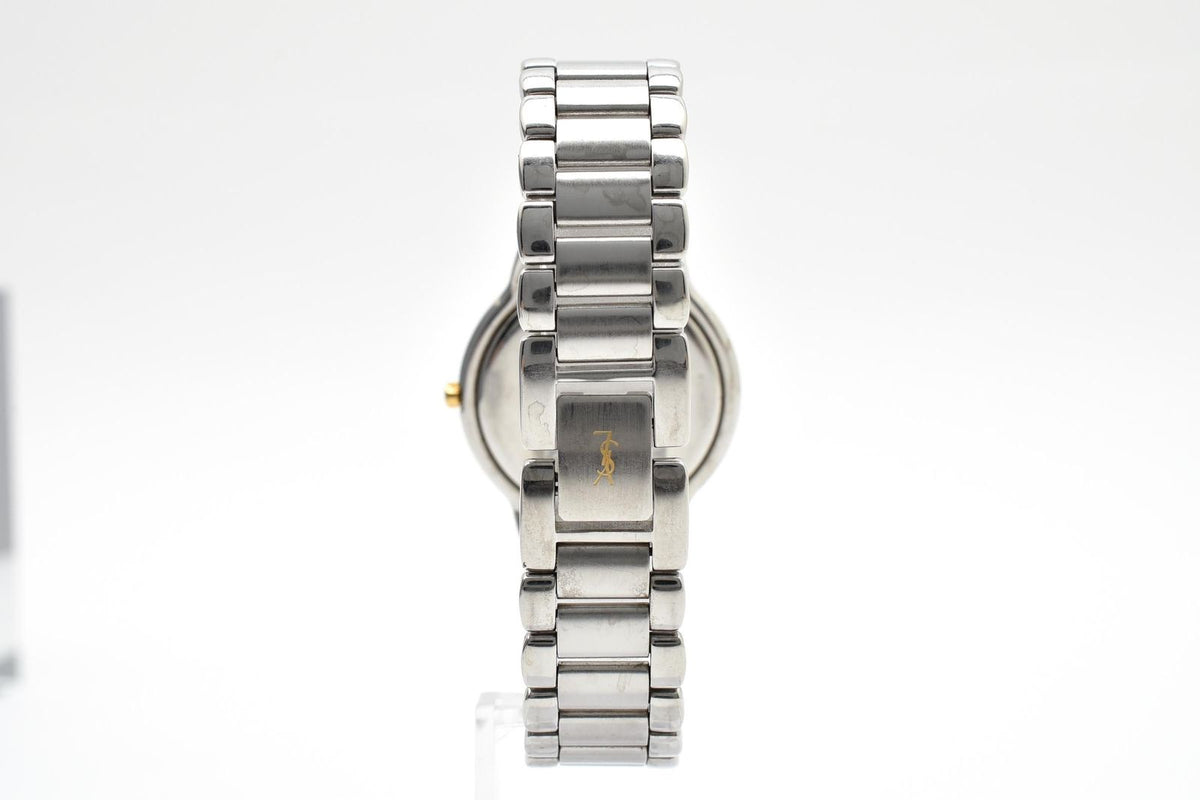 Saint Laurent Yves Two-tone Quartz Watch Navy Dial Stainless Bracelet — view 7