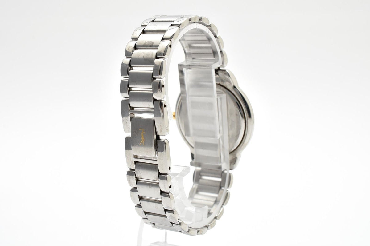 Saint Laurent Yves Two-tone Quartz Watch Navy Dial Stainless Bracelet — view 6