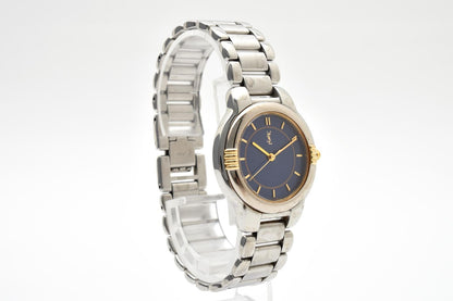Saint Laurent Yves Two-tone Quartz Watch Navy Dial Stainless Bracelet — view 5