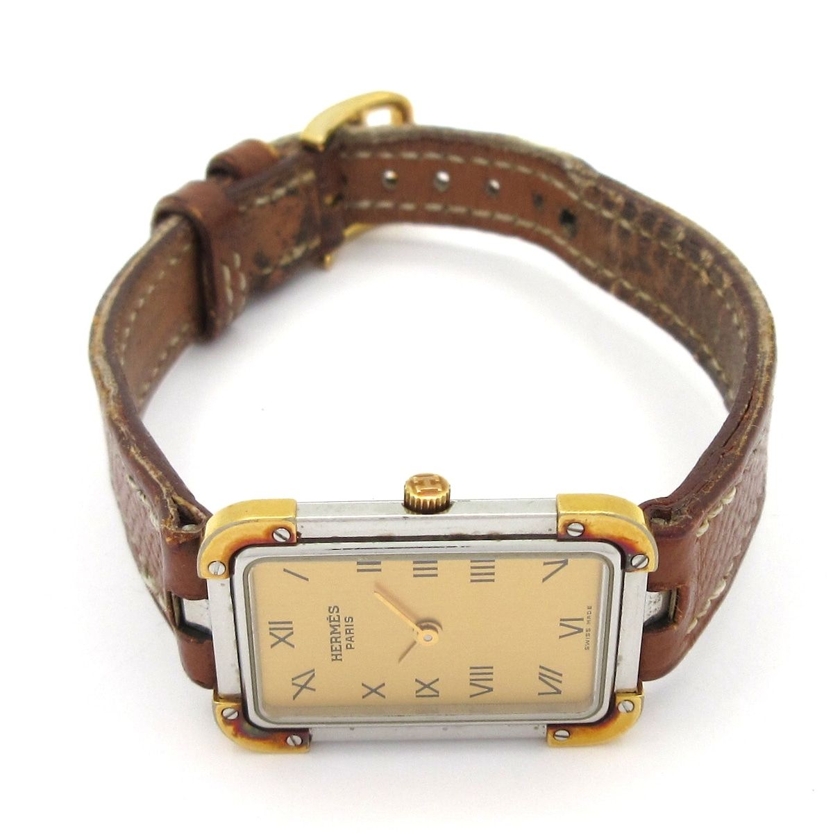 Hermes Watch Croazur Leather Strap Gold — view 2