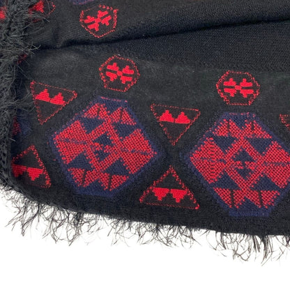 Chanel Poncho S Black Red Dark Navy Cashmere 36 — view 7