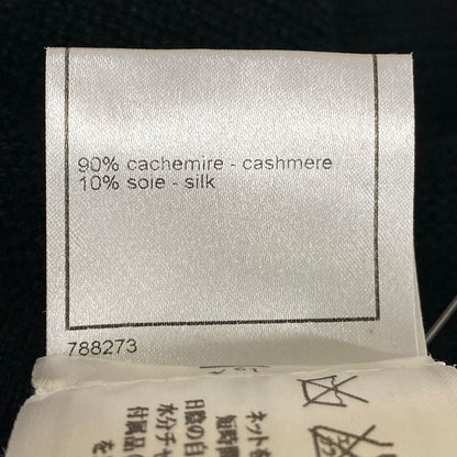 Chanel Poncho S Black Red Dark Navy Cashmere 36 — view 4