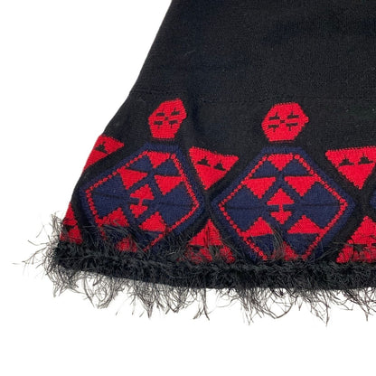 Chanel Poncho S Black Red Dark Navy Cashmere 36 — view 6