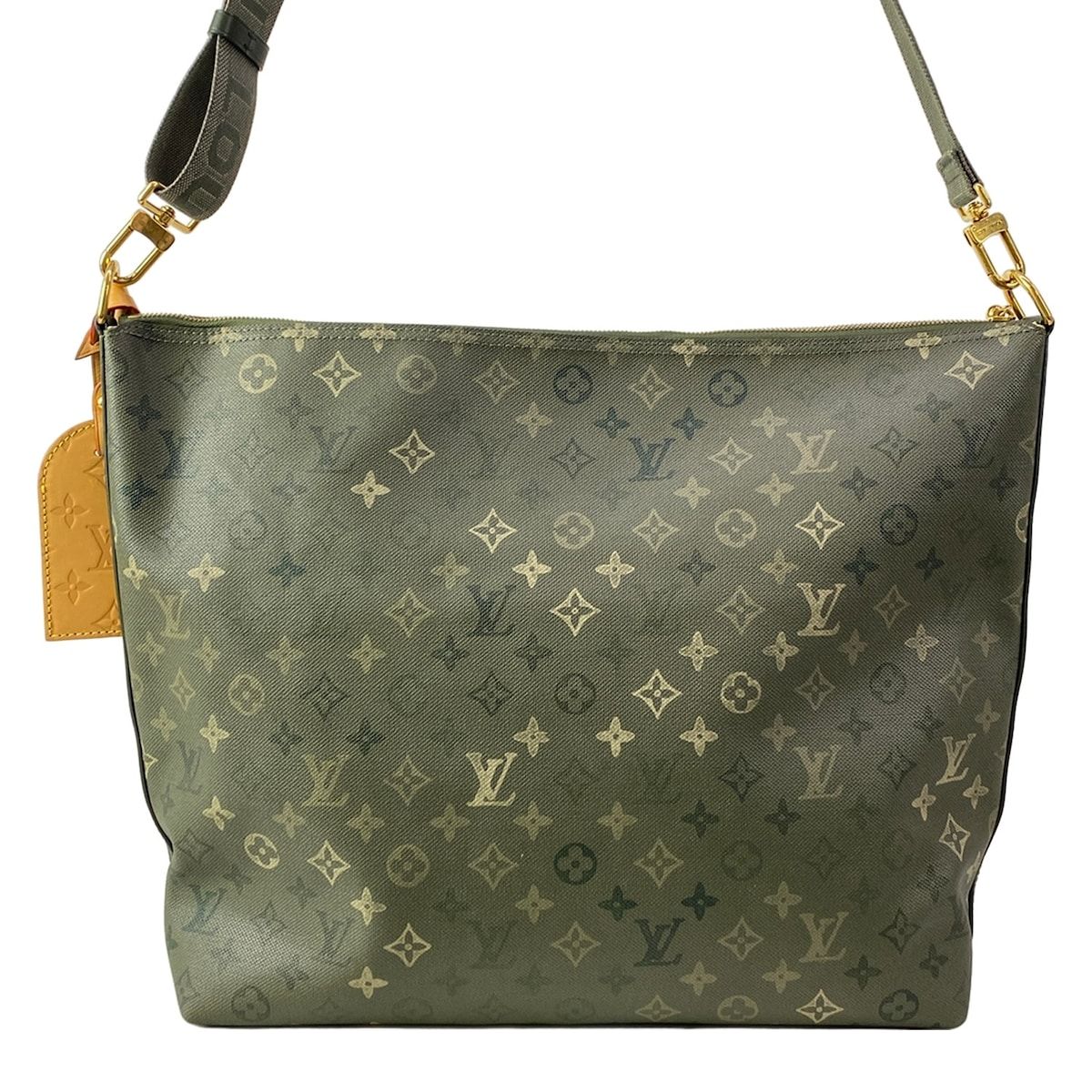 Louis Vuitton Shoulder Bag Collection Vagabond Hobo Khaki Leather — view 3