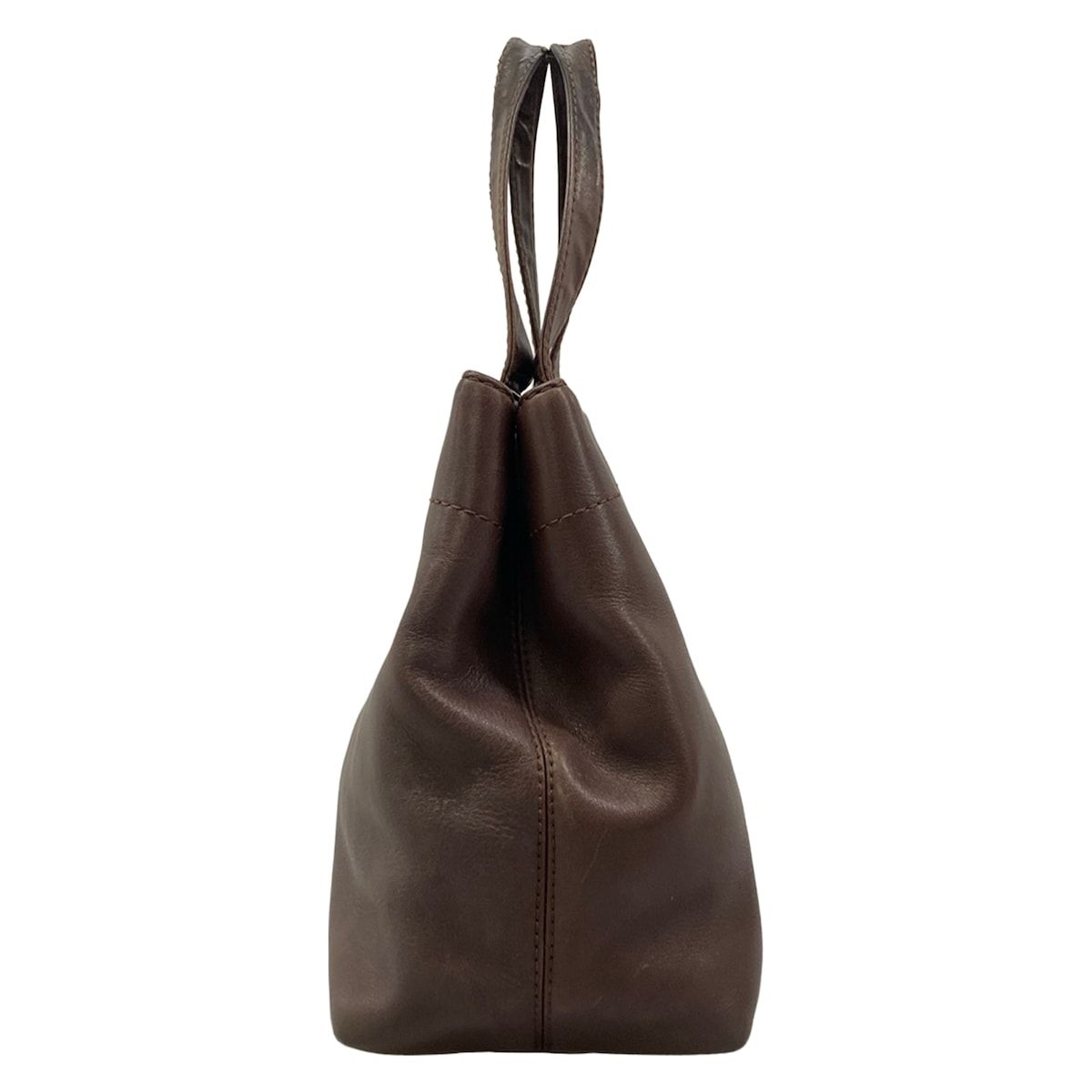 Chanel Tote Bag Dark Brown Gold Turnlock Leather — view 4