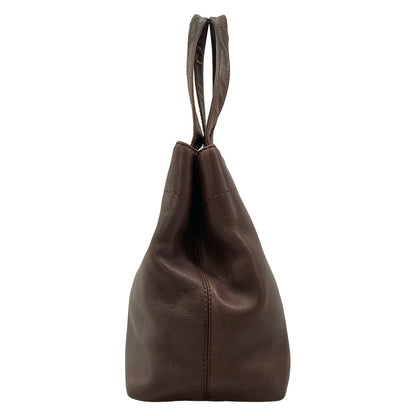Chanel Tote Bag Dark Brown Gold Turnlock Leather — view 4