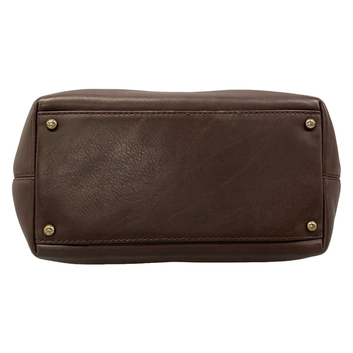 Chanel Tote Bag Dark Brown Gold Turnlock Leather — view 5