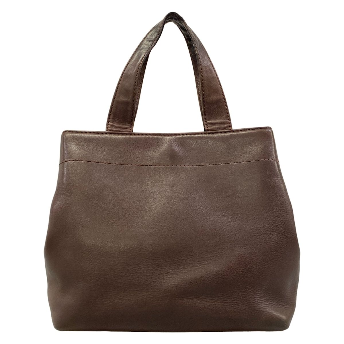 Chanel Tote Bag Dark Brown Gold Turnlock Leather — view 3