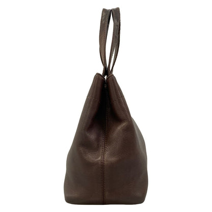 Chanel Tote Bag Dark Brown Gold Turnlock Leather — view 2