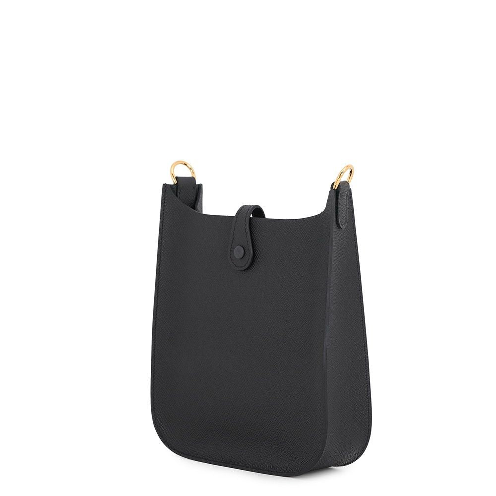 Hermes Shoulder Bag Evelyne TPM Sellier Black Gold Epsom — view 2