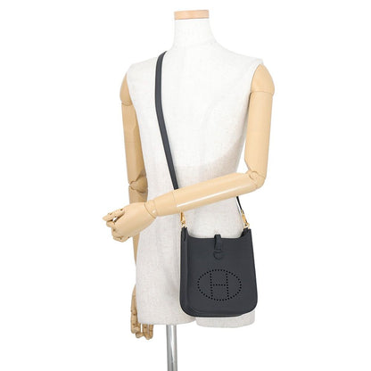 Hermes Shoulder Bag Evelyne TPM Sellier Black Gold Epsom — view 4