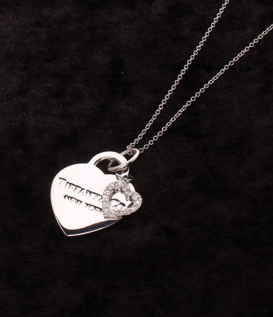 Tiffany & Co Necklace 18K Diamond Return to Tiffany Heart Tag Ginza