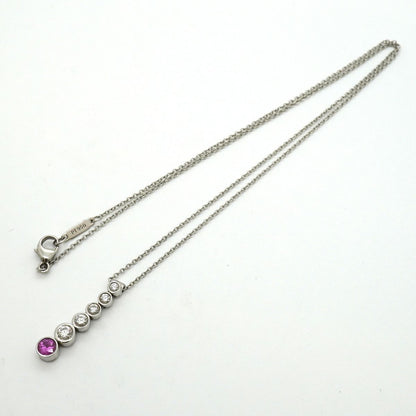 Tiffany & Co Necklace Jazz Graduated Platinum Diamond Pink Sapphire — view 3