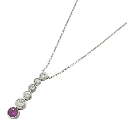 Tiffany & Co Necklace Jazz Graduated Platinum Diamond Pink Sapphire