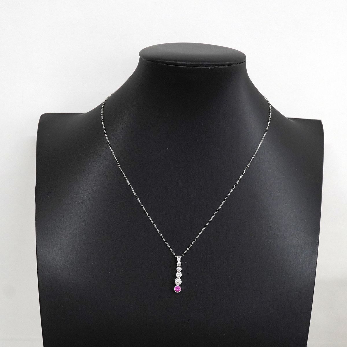 Tiffany & Co Necklace Jazz Graduated Platinum Diamond Pink Sapphire — view 7