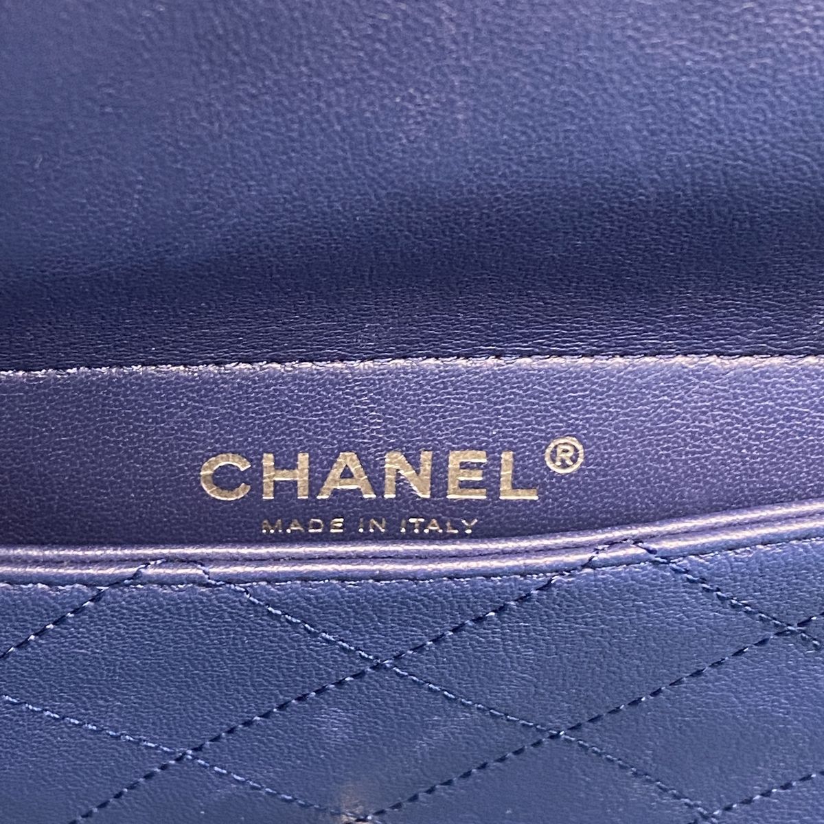 Chanel Chain Tote Bag Coco Splash Vinyl Blue Silver 2-Way — view 5