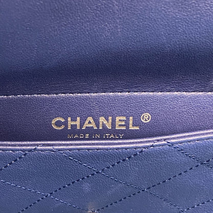 Chanel Chain Tote Bag Coco Splash Vinyl Blue Silver 2-Way — view 5