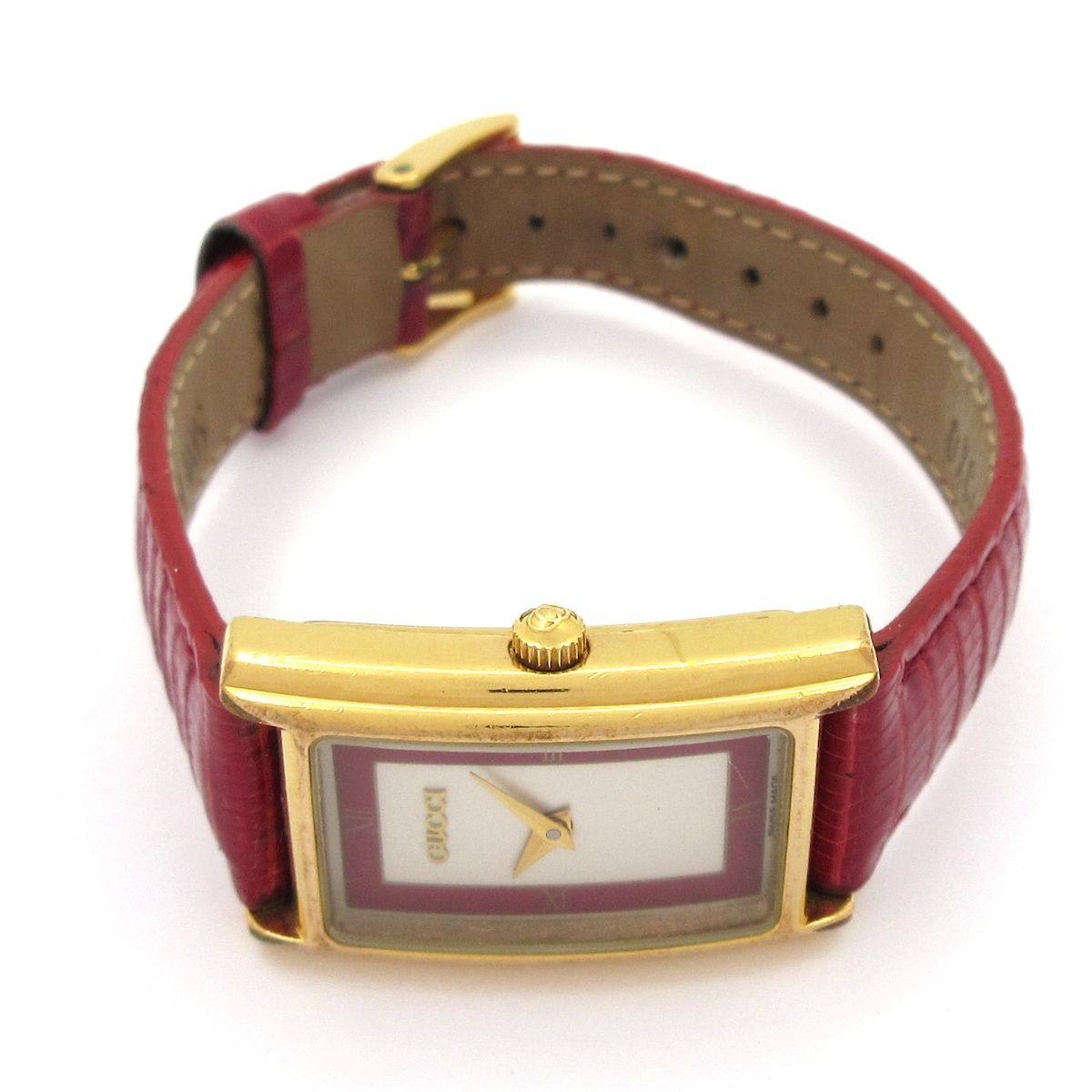 Gucci Watch Rectangular Case Silver Red — view 2