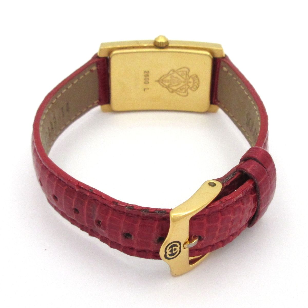 Gucci Watch Rectangular Case Silver Red — view 3