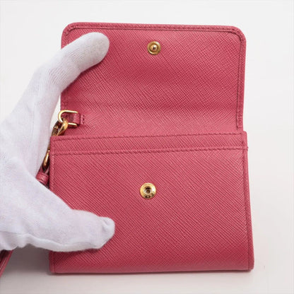 Prada Saffiano Leather Coin Purse Compact Wallet Zip Around — view 3