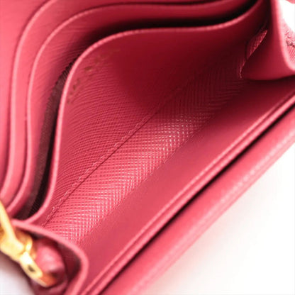 Prada Saffiano Leather Coin Purse Compact Wallet Zip Around — view 6