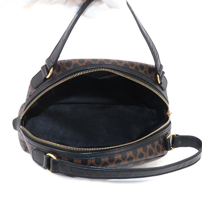Celine Macadam Handbag Leather Black Brown Gold Vintage — view 6